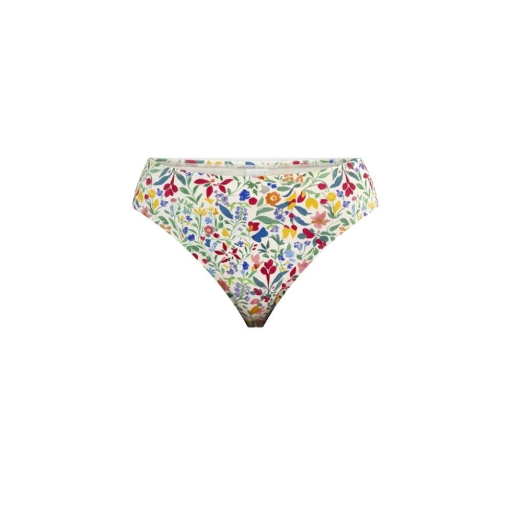 NWT Time and Tru Women’s Floral Mid-Rise Cheeky Bikini Bottom Size 1X (16W-18W)